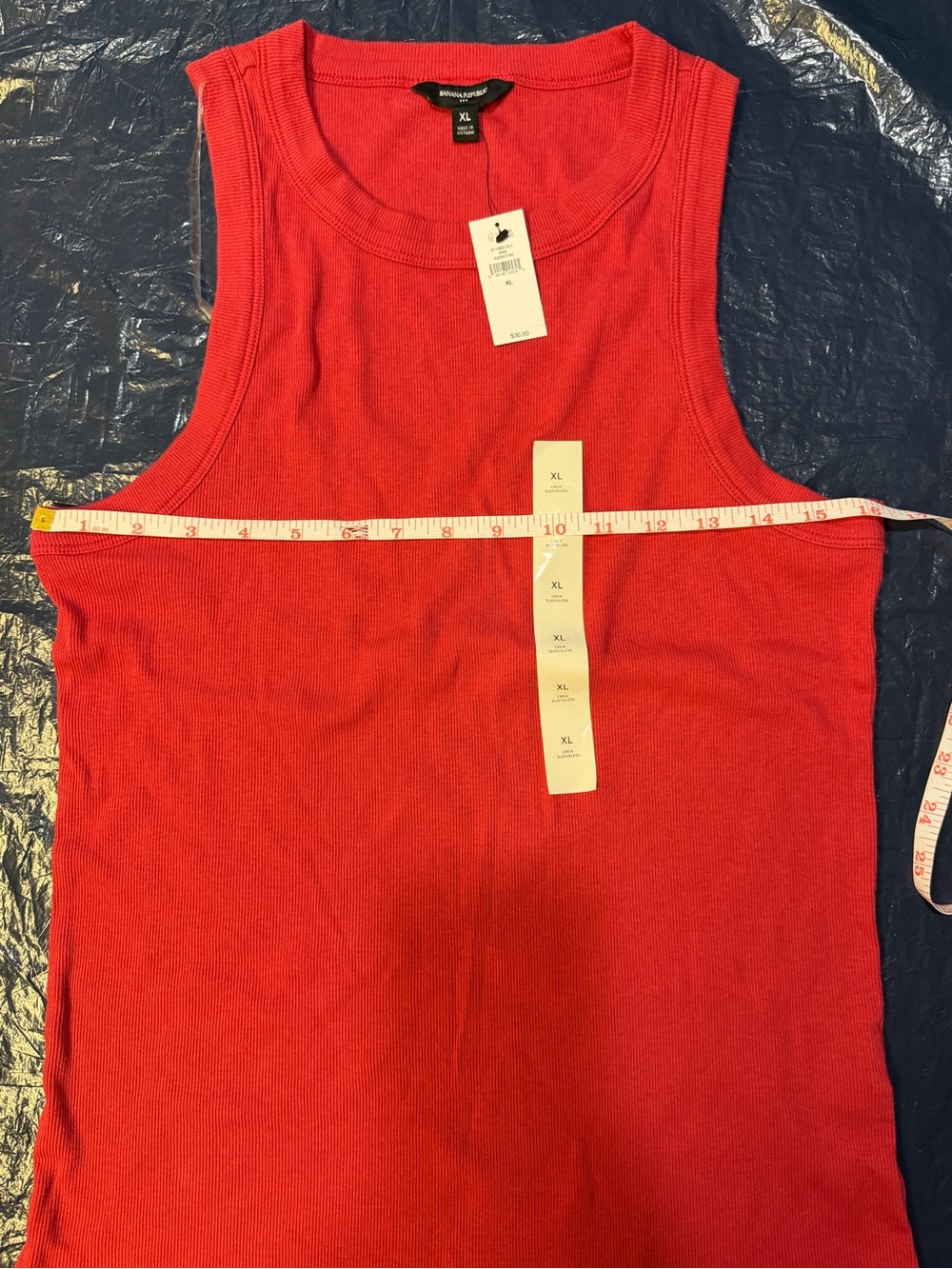 Banana Republic Red Ribbed Tank Top - Picture 3 of 5
